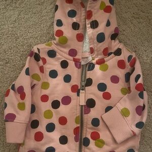 Hanna Andersson Infant Size 6-12 Months Polka Dot Sherpa Hooded Sweatshirt